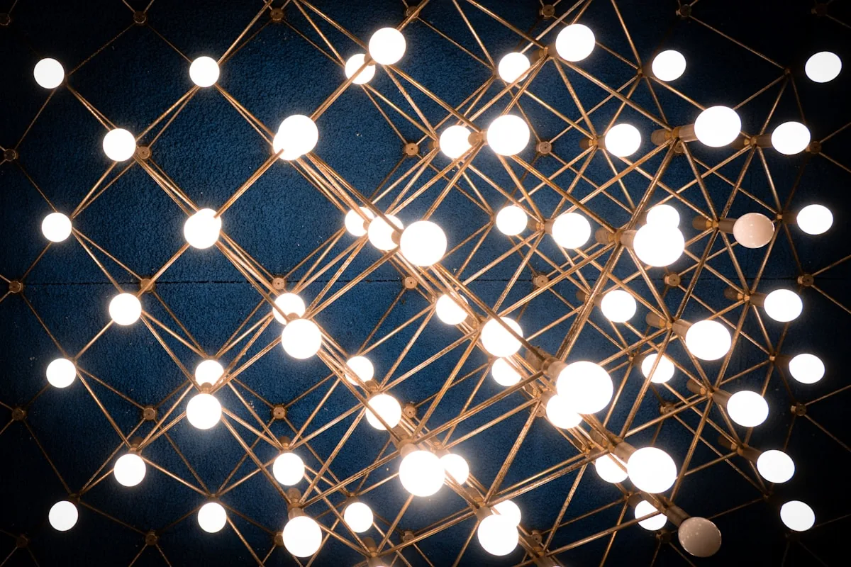 Abstract geometric pattern of illuminated lights